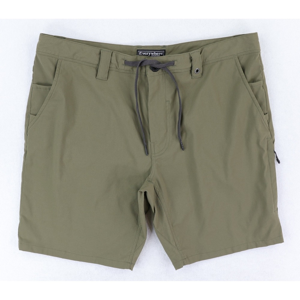 686 Everywhere Hybrid Shorts Mens 34 Olive Green Slim Fit Technical Hiking
